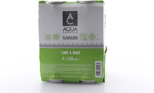 Aqua Carpatica Λεμονάδα Lime με Ανθρακικό σε Κουτί 4x330ml
