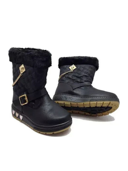 Kinder-Schneestiefel mit Reißverschluss Schwarze