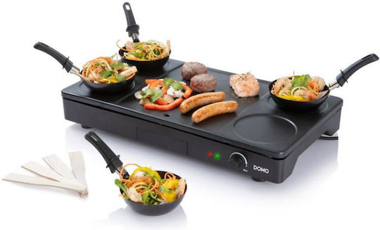 Domo Tabletop Grătar Electric Raclette Placă Netedă 1000W cu Termostat Reglabil 26bucx23.5buccm