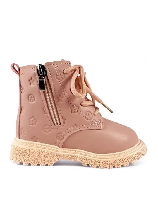 Kids Boots with Zipper Pink