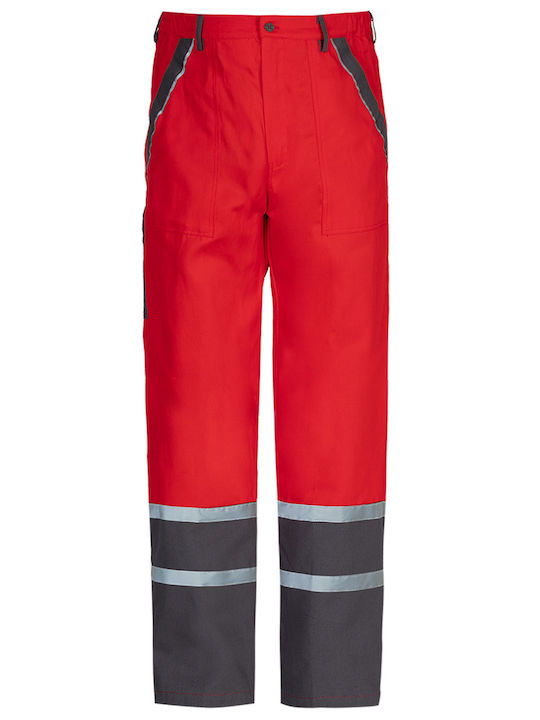 Stenso Collins Summer Pantaloni de Lucru Roșu din Bumbac