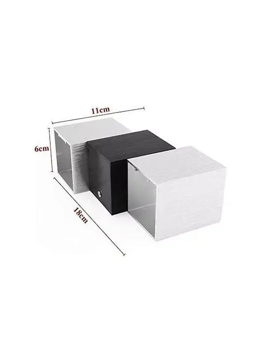 Осветително тяло За стена LED Сив 18x11x6см. Осветително тяло За стена LED Сив 18x11x6см.