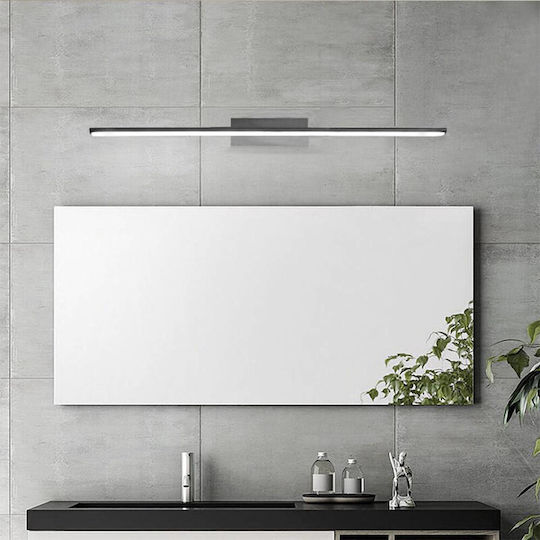 Braytron Modern Leuchte Badezimmer mit Integrierter LED und Einstellbares Weißes Licht Silber 60x12cm