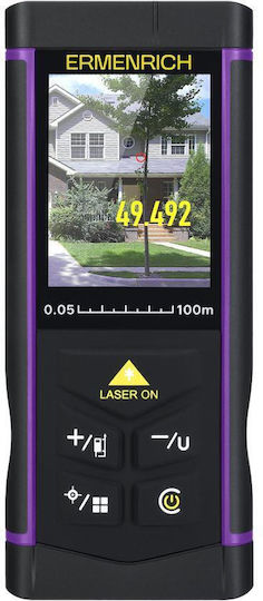 Ermenrich Pro Lr100 Laser Measurer Tft Display Camera Up To 100 Meters Measuring Range Black