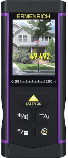 Laser Measurer Ermenrich Pro LR200 TFT Display Camera Up To 200 Meters Measuring Range Black