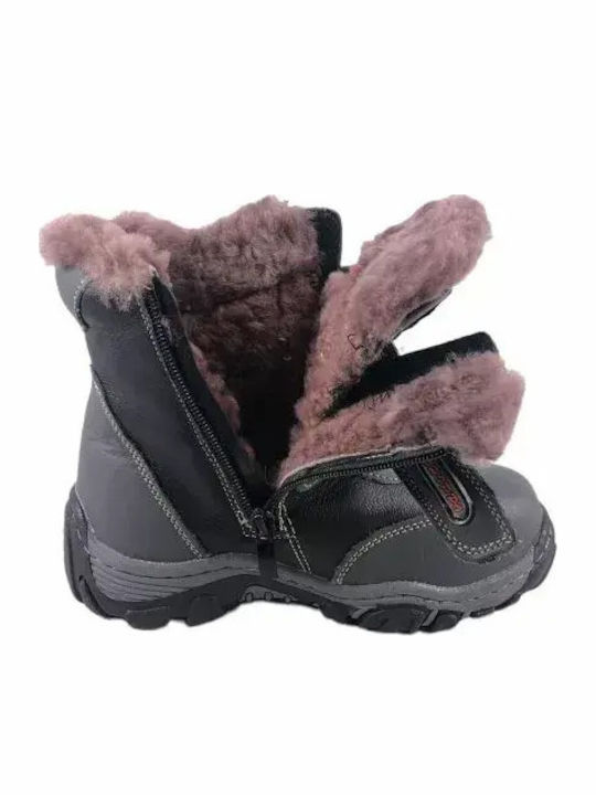 Lederne Kinderstiefel Gray