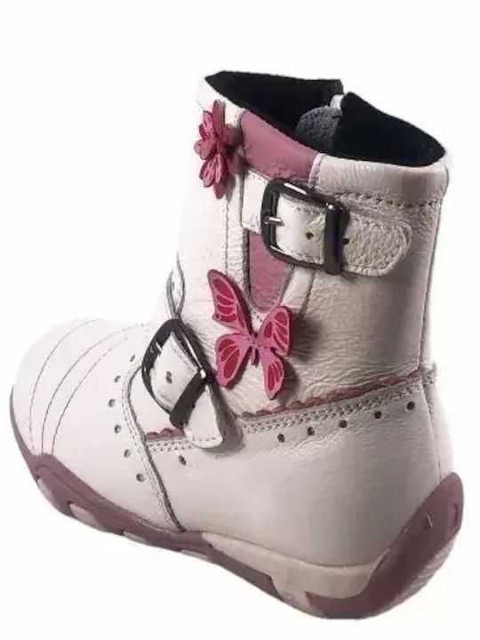 Leather Kids Boots White