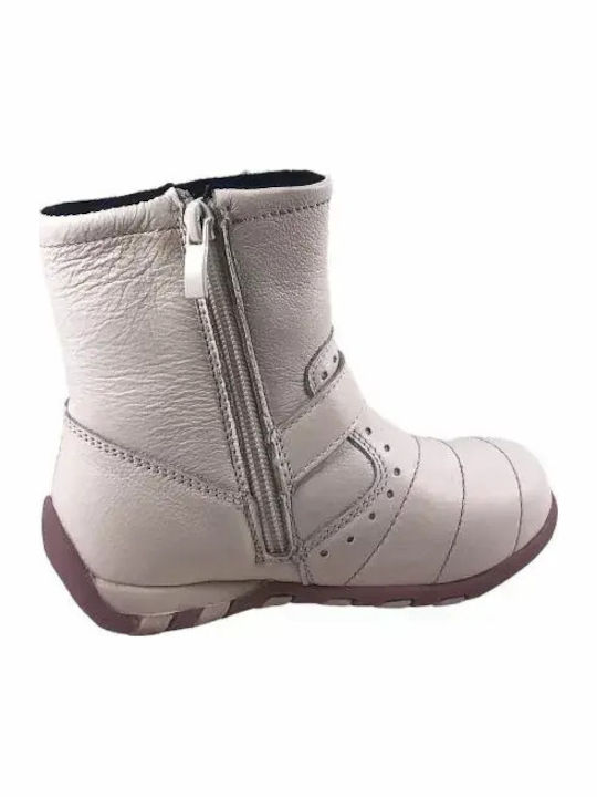 Leather Kids Boots White