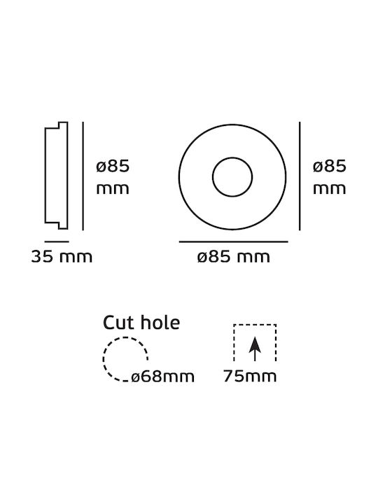 VK Lighting Χωνευτό Σποτ με Ντουί GU5.3 Λευκό