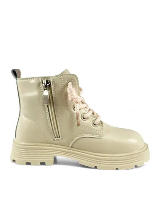 Anatomische Kinderstiefel mit Reißverschluss Beige