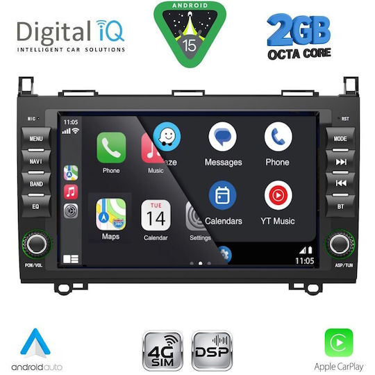 Digital IQ Car Audio System for Mercedes-Benz Sprinter / Vito / Viano 2007-2019 (Bluetooth/USB/WiFi/GPS/Apple-Carplay/Android-Auto) with Touch Screen 8"