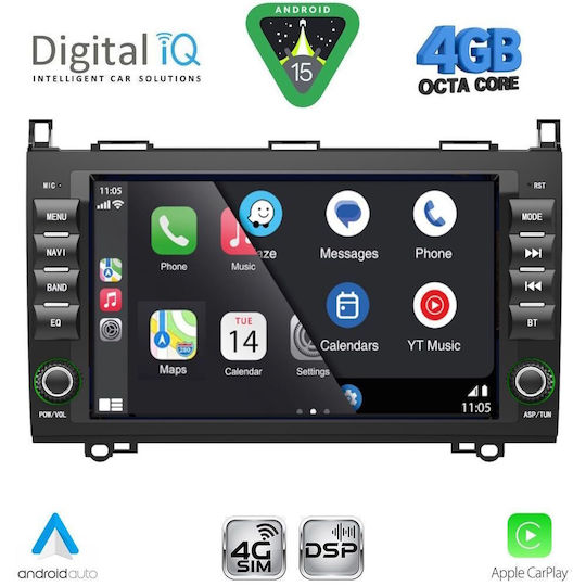 Digital IQ Car Audio System for Mercedes-Benz Sprinter / Vito / Viano 2007-2019 (Bluetooth/USB/WiFi/GPS/Apple-Carplay/Android-Auto) with Touch Screen 8"