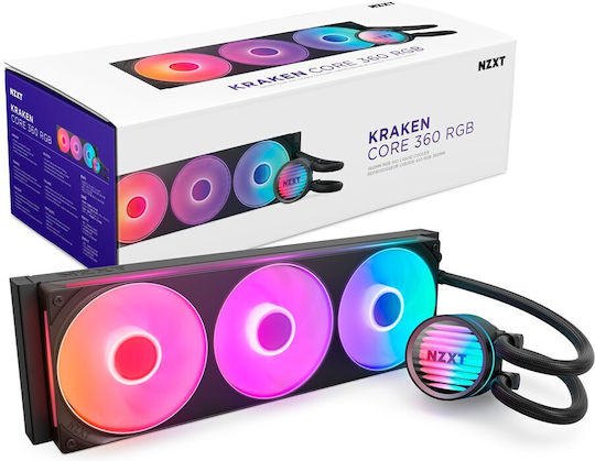 NZXT Kraken Core 360 Охлаждане AIO CPU с 3 Вентилатора 120mm и RGB Осветление