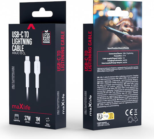 Maxlife USB-C zu Lightning Kabel 27W Weiß 1m