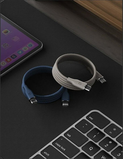 Energea Magnetic Spiral USB 2.0 Cable USB-C Male - USB-C 60W PD Orange 1.5m