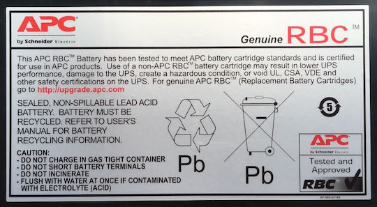 APC Replacement Cartridge 106 Μπαταρία UPS με Χωρητικότητα 6Ah και Τάση 12V 1τμχ