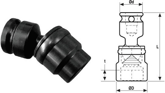 3/4'' 6-point Short Articulated Impact Socket 36