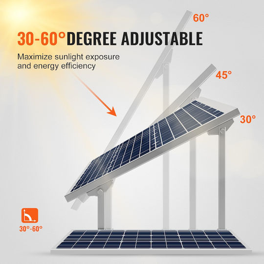 Vevor Photovoltaik-Zubehör Montageschiene Für Solarmodule Mehrfachstücke Verstellbare Halterungen 30°-60°