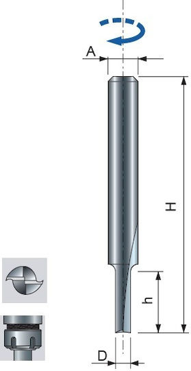 R006m Freză Solidă Din Carbură Două Muchii Drepte Tijă 6 Mm Dim 5 R006m07406