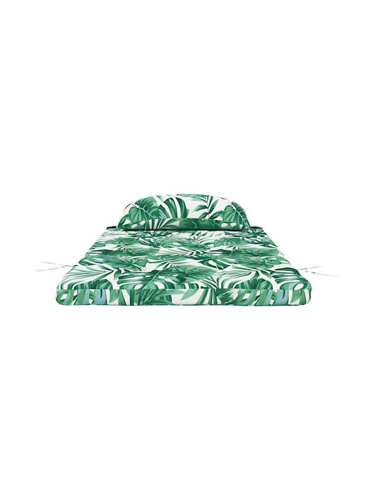 vidaXL Garden Chair Cushion with Backrest Green 2 Pieces 58x77cm