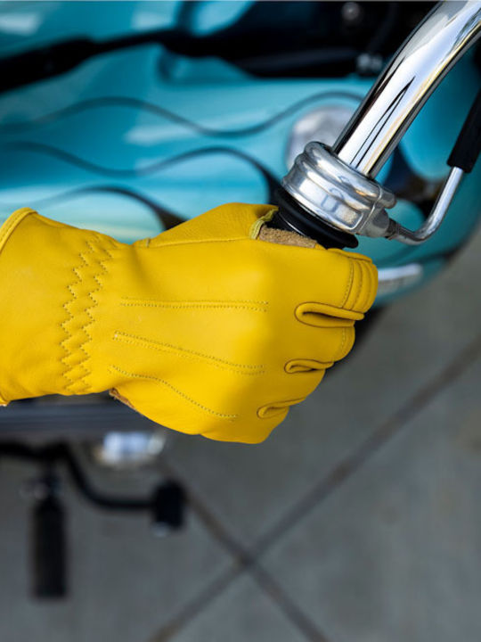 Biltwell Work 2.0 Herren Motorradhandschuhe Leder Gold