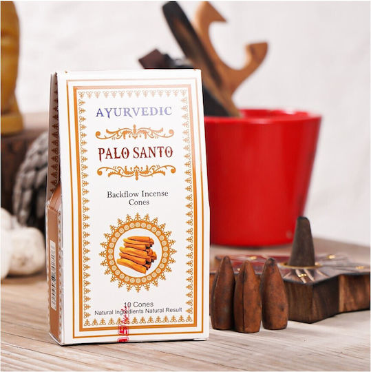 Reverse Flow Incense Cones Ayurvedic Palo Santo 10 Pieces