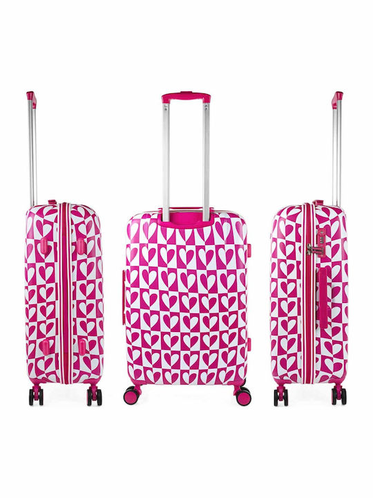 Agatha Ruiz De La Prada Kids Medium Hard Pink Suitcase with 4 Wheels Height 67cm