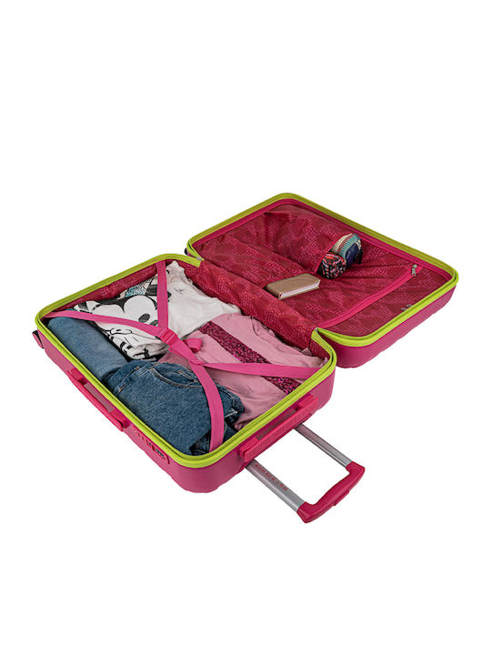 Agatha Ruiz De La Prada Kinder Mittlerer Reise Koffer Fuchsie mit 4 Räder Höhe 67cm