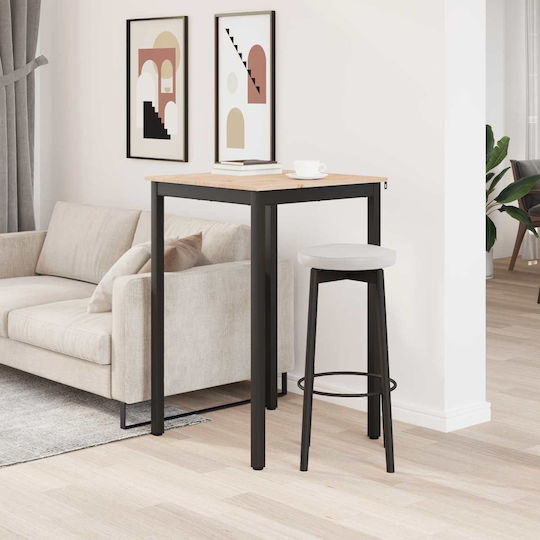 Table Bar from Solid Wood & Metal Natural 110x55x105cm