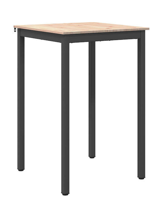 Table Bar from Solid Wood & Metal Natural 110x55x105cm