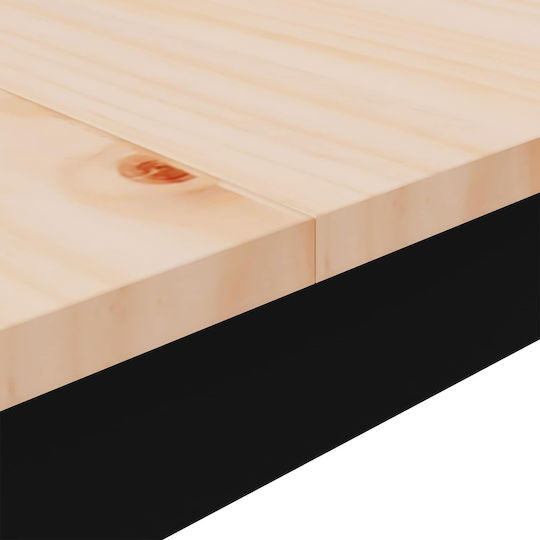 Table Bar from Solid Wood & Metal Natural 110x55x105cm