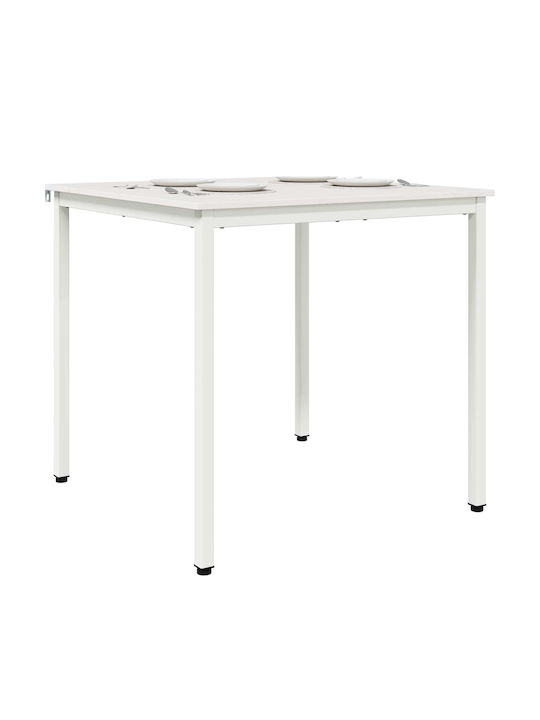 Platz Tisch Speisesaal aus Massivholz & Metall White 80x80x75cm