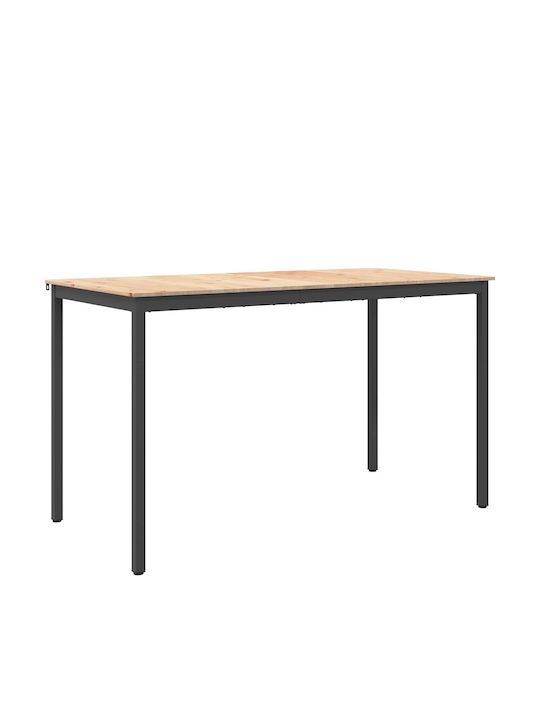 Table Bar from Solid Wood & Metal Natural 110x55x105cm