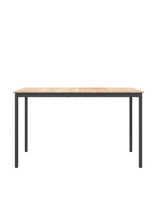 Table Bar from Solid Wood & Metal Natural 110x55x105cm