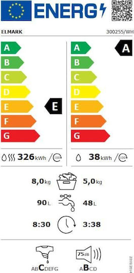 Elmark EL-1241DPH Waschtrockner 6kg/8kg Dampf 1000 Umdrehungen