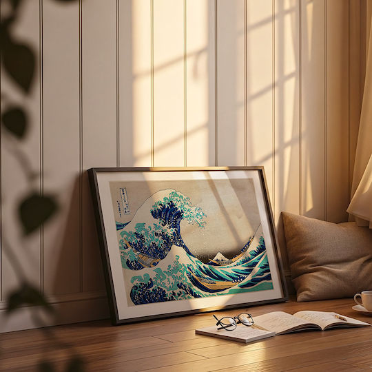 Poster Hokusai Great Wave Kanagawa Art234 60cm X 90cm Black Wooden Frame