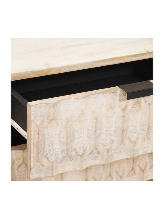 Wooden Bedside Table White 50x33x60cm