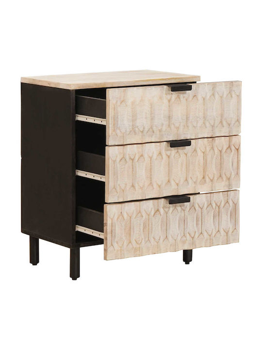 Wooden Bedside Table White 50x33x60cm