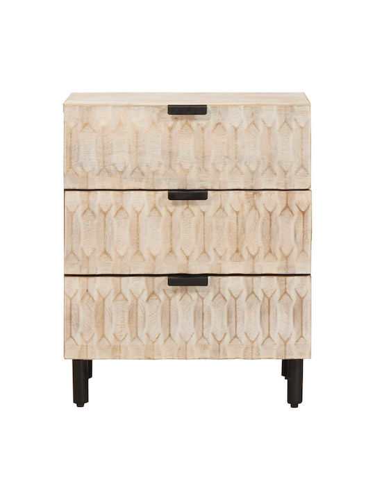 Wooden Bedside Table White 50x33x60cm