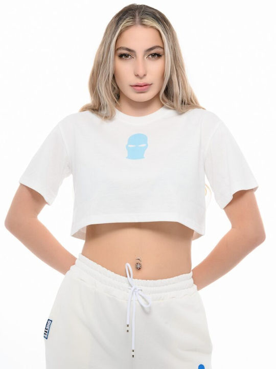 Γυναικείο Crop Top Κοντομάνικο Λευκό