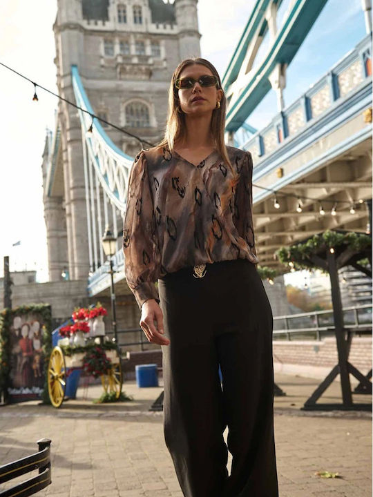 Women's Blouse Long Sleeve Gray