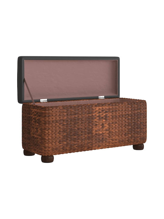 Stool For Living Room With Storage Space Wicker Gray 2pcs 69x27x36cm