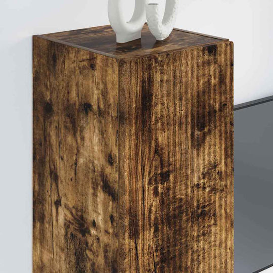 Wall Living Room Cabinet Made of Particle Board Smoky Oak 30x31x80cm