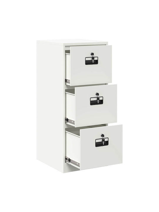 Schublade Büro mit Schloss White 44x50x106.5cm