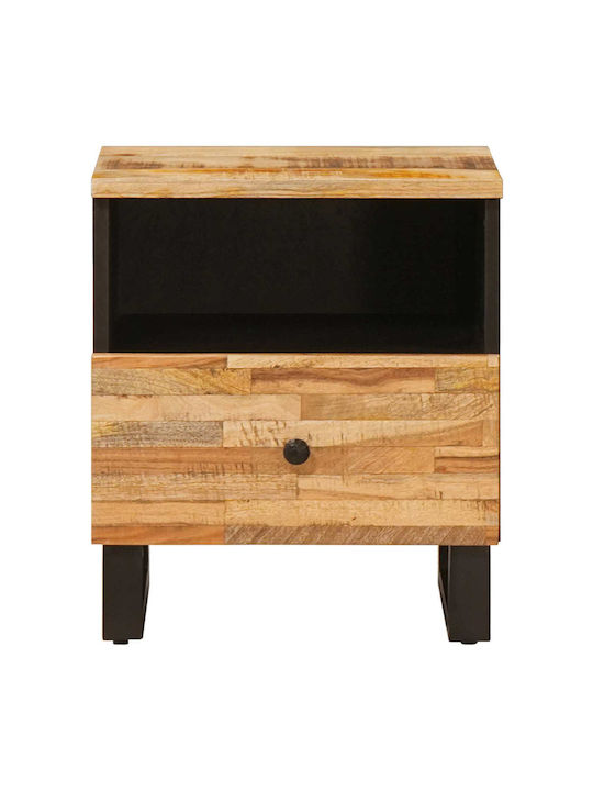 Bedside Table from Solid Wood Brown 40x33x46cm