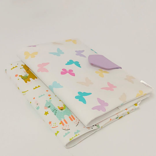 Handmade Child Health Book Cover Colorful Butterflies