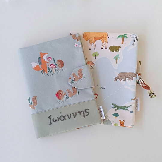 Personalized Child Health Book Cover Forest Animals