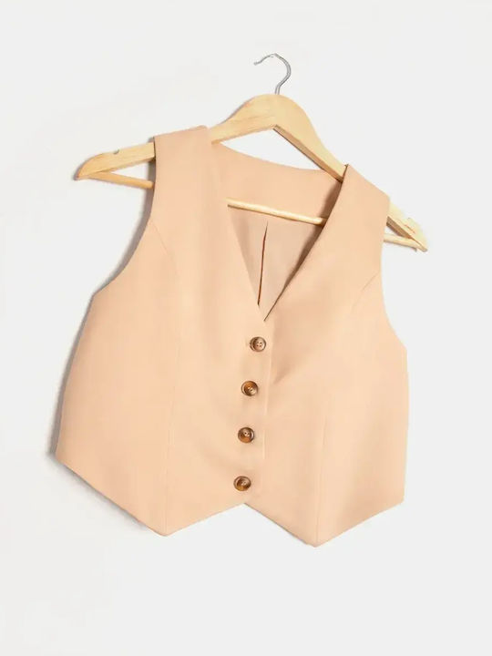 Damen Anzug Weste Hose Beige Größe Xl