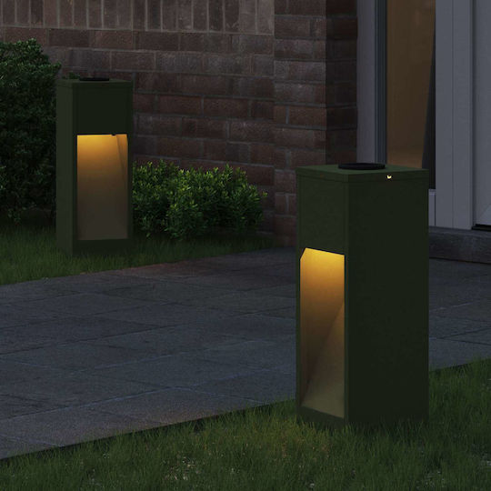 vidaXL Set of 2 Solar Lights Green with Photocell 18cmx18cmx50cmcm