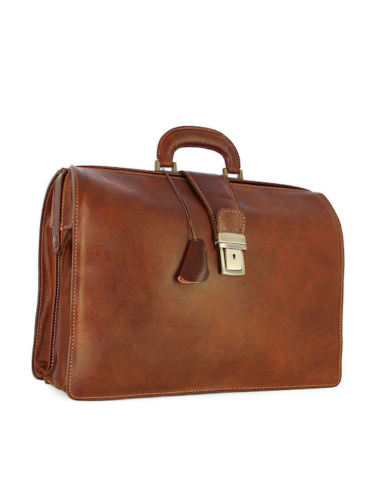 Leather Men's Briefcase Tabac Brown